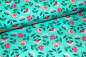 Preview: Designer- Baumwollstoff Indian Summer grüntürkis (10 cm)